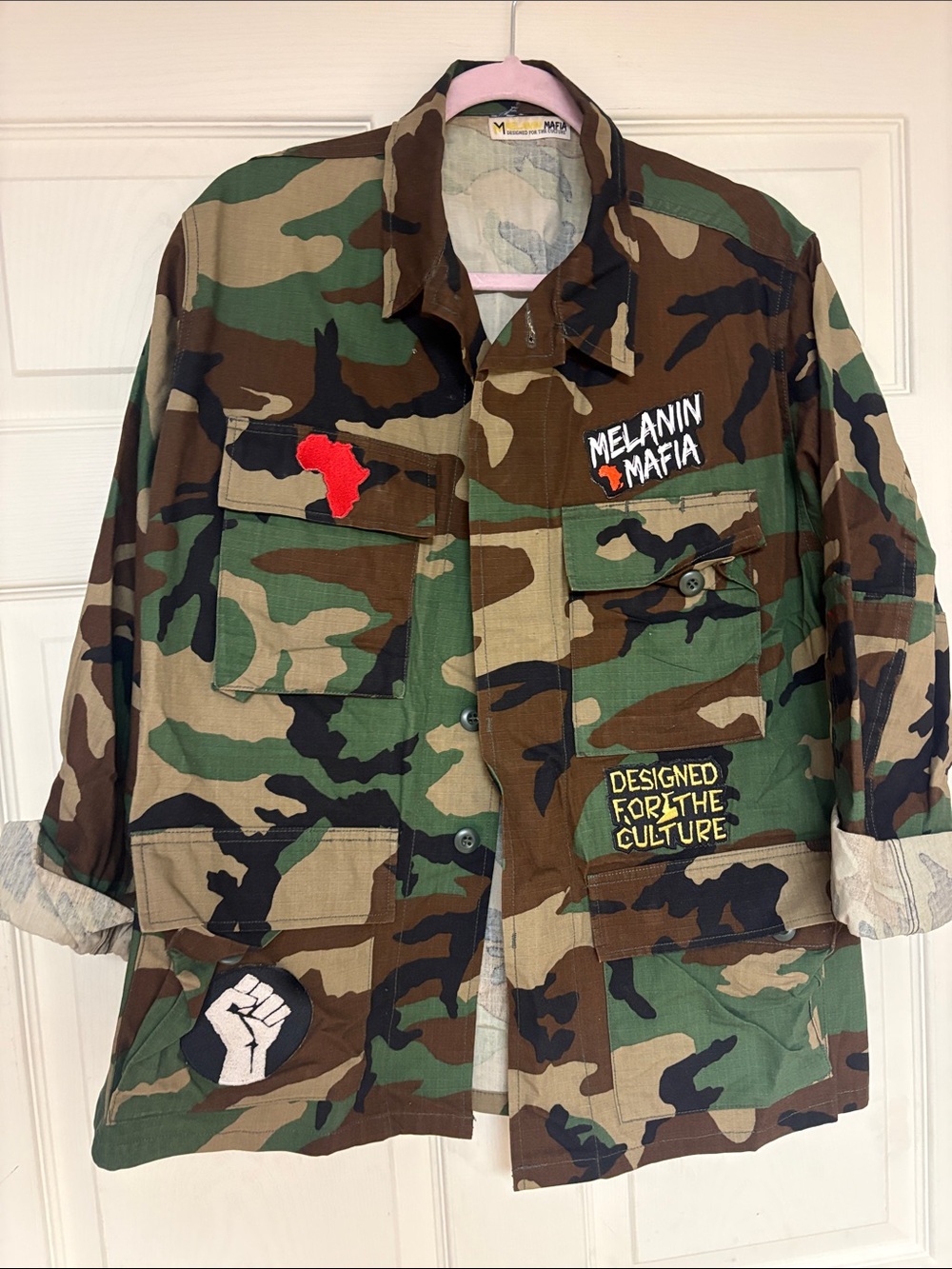 Melanin Mafia Camo Utility Jacket - Green/Brown